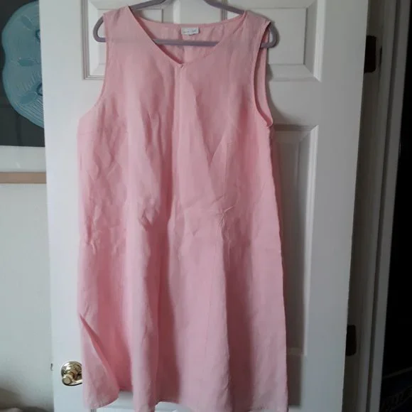 linen sleeveless a line dress Women's Sleeveless A-Line Midi Dress – Solid Color Cotton Linen Casual –  Zulily